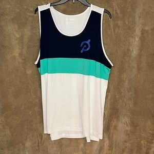 Fourlaps Peloton Men’s Colorblock Tank Top in Black, Teal & White